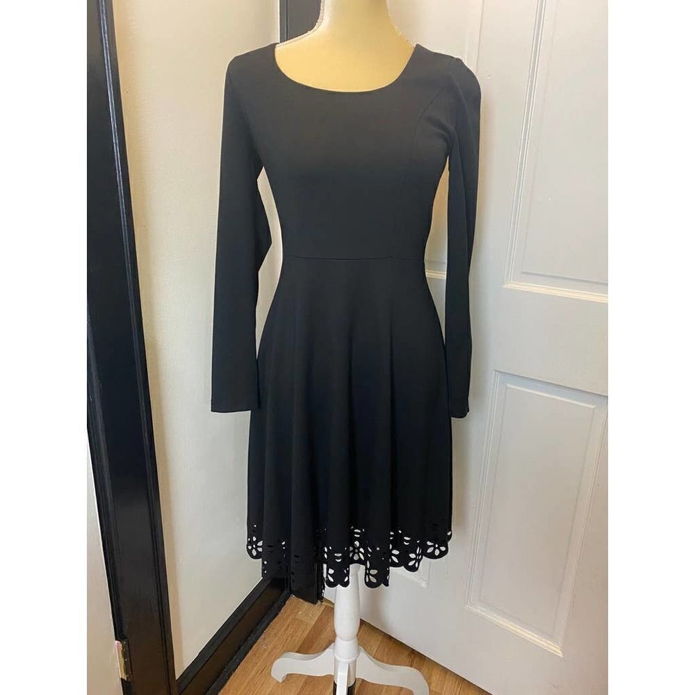 Neiman Marcus Black Dress Lined Rayon Blend Black Little Black Dress - Size XS